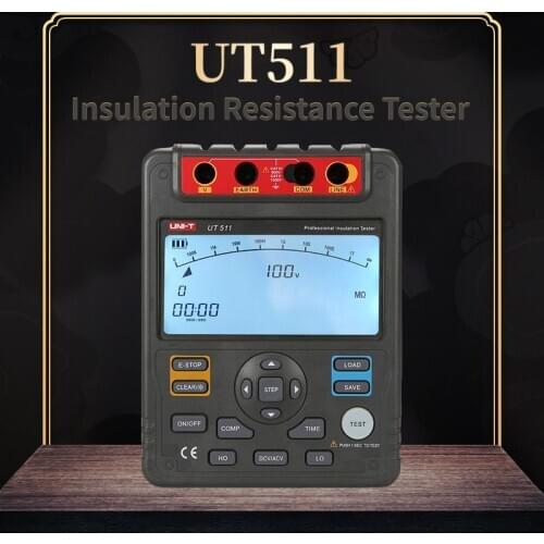 UNI-T UT511 1000V 10Gohm Digital Insulation Resistance Tester Megohmmeter Low Ohm Ohmmeter Voltmeter Auto Range