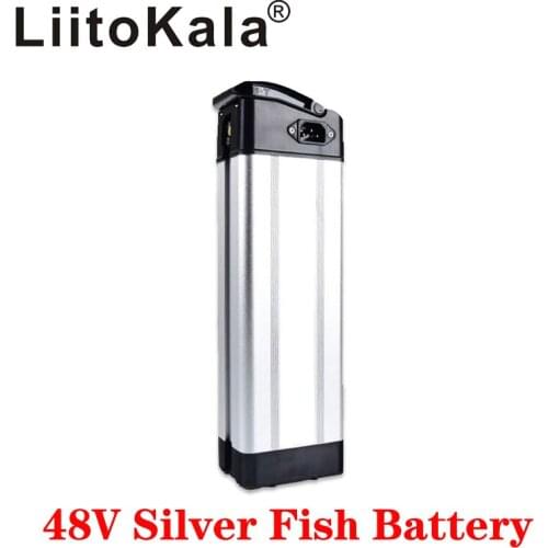 LiitoKala 48V 10Ah 12Ah 15Ah 20Ah Bottom Discharge electric bike bicycle 48V lithium battery silver fish ebike battery 15A BMS