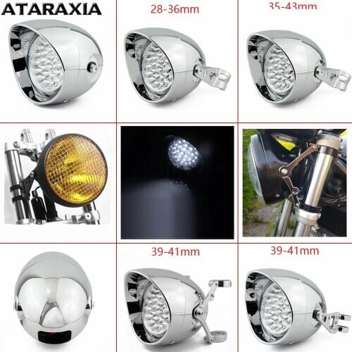 Bike Light Fork Light Retro Headlight Motor Holder for Vintage Honda Harley Dicati Triumph Cafe Racer LED Bullet Headlamp Mount