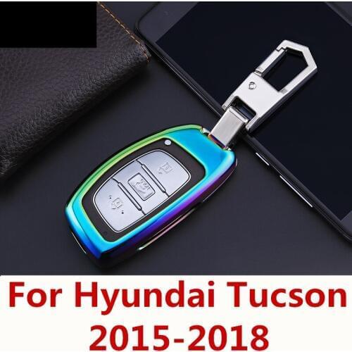 High-quality Aluminum alloy Car key shell key ring cover key shell modification Car decoration For Hyundai Tucson 2015-2018