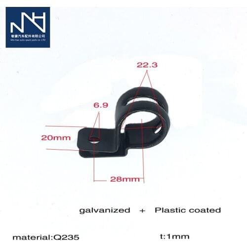 Wire clipPipe clampgalvanizedPlastic coated22mm