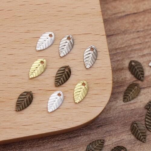 1000pcs 4*7mm Metal Brass Leaf Charms Filigree Leaves Charms DIY Accessories For Jewelry Making