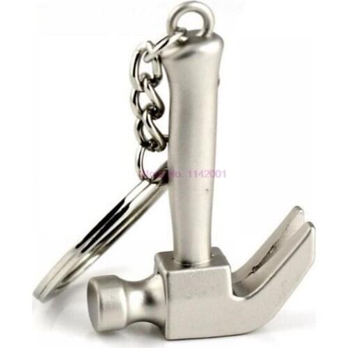 200pcs Creative Metal Claw Hammer Keyring Men Ornament Creative gifts car Keychain free shipping Fashion