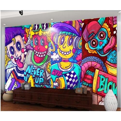 3d photo wallpaper custom mural on the wall Hand drawn cartoon character watercolor robot home decor wallpaper for walls 3 d