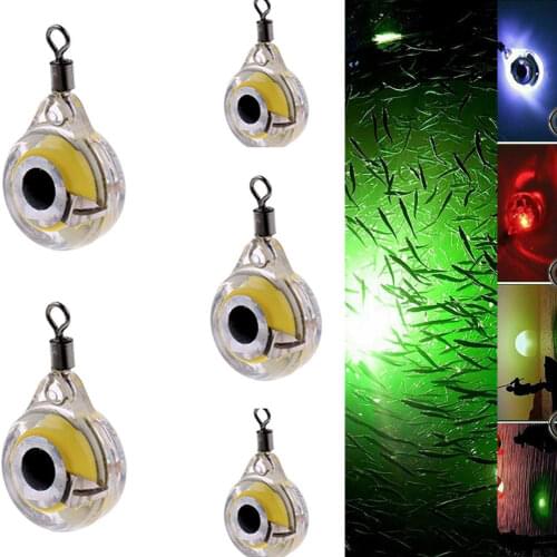 5Pcs Fish Deep Drop Underwater LED Lure Light Flash Lamp Underwater Luminous Lures Bait Fishing Squid Bass Spoon Fishing Tackle