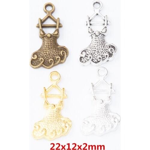 70 pieces of retro metal zinc alloy skirt pendant for DIY handmade jewelry necklace making 7263