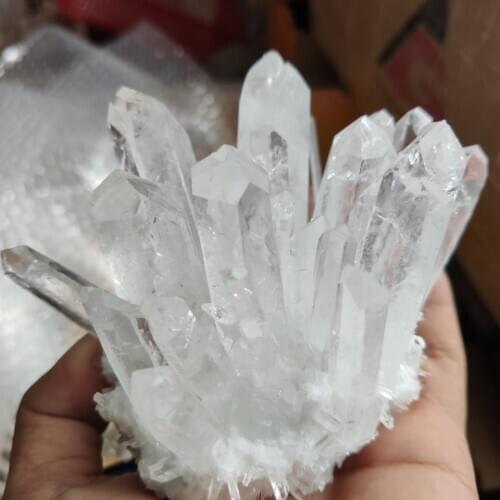 700-800g Quartz Crystal Clear Quartz Cluster Brazil Natural Quartz