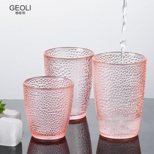 Acrylic Cup Reusable Plastic Transparent Creativity Unbreakable Restaurant Home Beer Water Drinking Glass Dishwasher Safe
