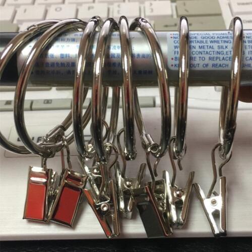 Curtains Accessories Sliver Ring Stainless Steel Drape Clips Hanging Curtain Rod Hook Clips Clamps Drapery Clips 100PCS /Lot