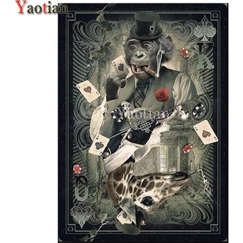 Diamond Embroidery,DIY Square Round Diamond mosaic painting Monkey Funny Animal Full rhinestone Diamond painting cross stitch