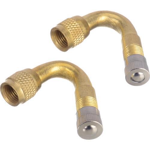 Auto Truck Motorcycle Parts 2pcs 45 Degree Angle Brass Air Tyre Valve Schrader Valve Stem With Extension Adapter