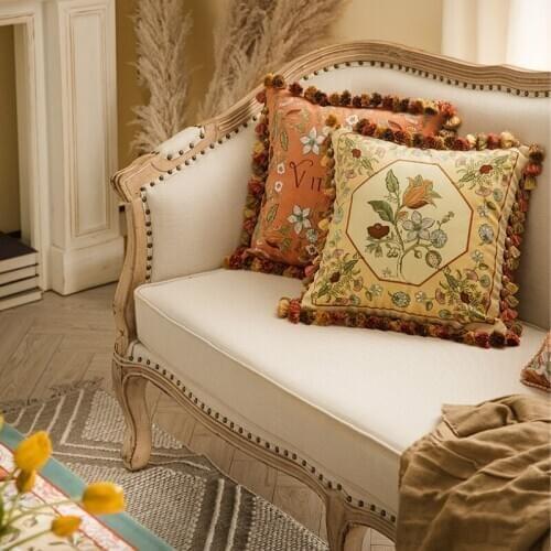 DUNXDECO Cushion Cover Decorative Pillow Case Artistic Antique Blossom Campanula Luxury Velvet Sofa Chair Bedding Coussin