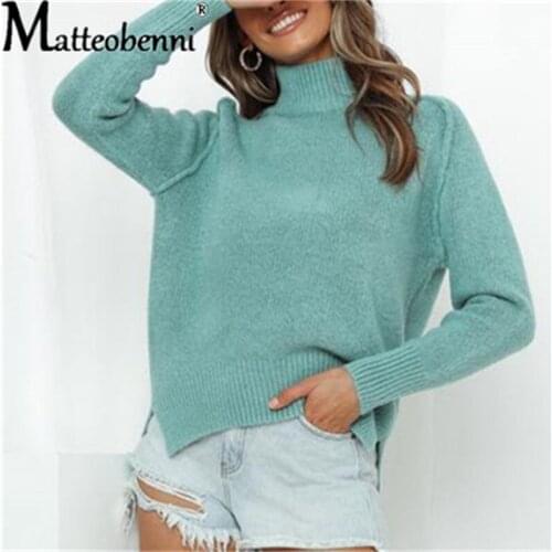 Women Core-Spun Jumper Autumn Winter Turtleneck Pullovers Casual Sweaters Woman Shirt Long Sleeve Plus Size Loose Sweater Female