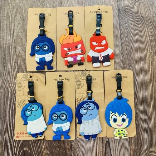 Disney Inside Out Anime Action Toy Figures Cartoon Products Accessories Luggage Tag Suitcase Unisex Gifts