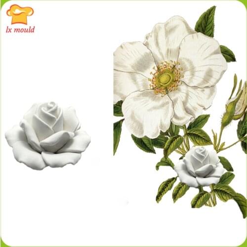 Elegant 3D Camellia soap Mould Candle Fondant Silicone Mold Clay Flower