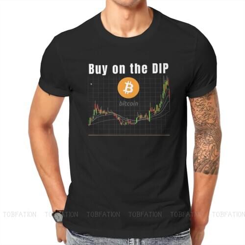 Bitcoin Cryptocurrency Art Buy on the Dips T Shirt Harajuku Punk High Quality Tshirt Loose O-Neck Short Sleeve