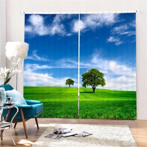 Customized Beautiful scenery Luxury 3D Blackout Window Curtain Drapes For Living room Bed room Hotel Wall Tapestry Cortinas