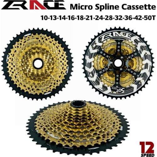 ZRACE ALPHA Gold 12s Micro spline Cassette 12 Speed MTB Bike Freewheel 10-50T - Gold, for Microspline Freehub,M9100 M8100 M7100