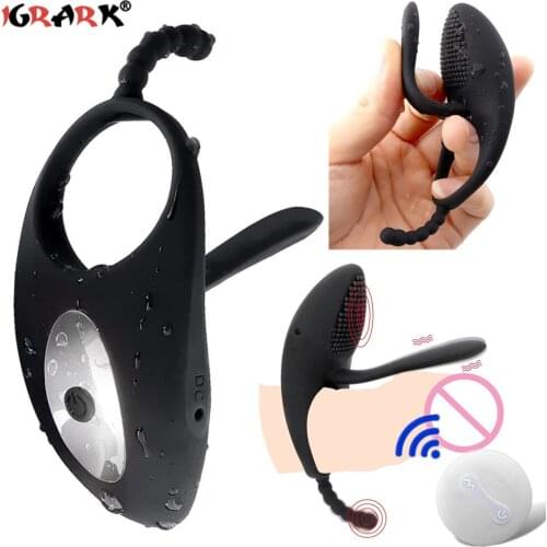 Multifunction Penis Ring Vibrators Strapon Cockring Strap On Anal Plug Dildo Sex Toys For Men 18+ Erotic Massager Adult Products