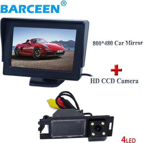 Hot selling night vision car reversing camera 4 led lights+4.3" car rear-view monitor for Hyundai IX35 2010/2012 / tucson 2011