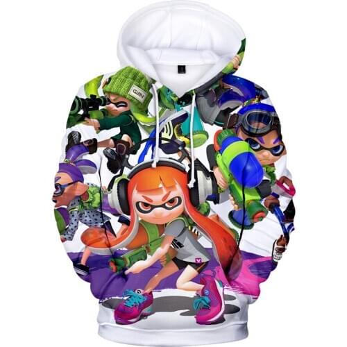 3D Print Hoodies Splatoon Hoodie Men Sweatshirts Boys Fashion Pullover Cartoon Shooting Game Hot 2 To 13 Years s 3D Hoodies