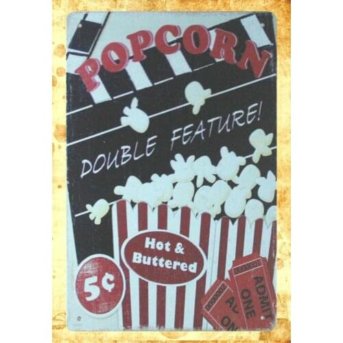 Popcorn theater candy store tin metal sign reproductions