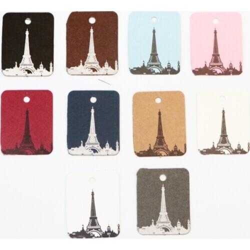 Mini Jewelry Price Paper Tags 500pcs/lot 8Colors Kraft Paper Tags Square Label Wedding Gift Hang Tag DIY Food Tag Tower Printing