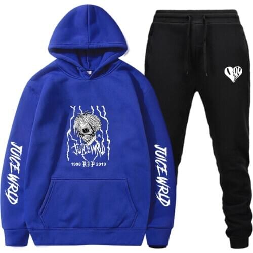 Men Sets Hoodies+Pants Tracksuit Women Rapper Juice Wrld Sweatshirt Sportwear Suit Fashion Casual Hip Hop Pullover Sportsuits