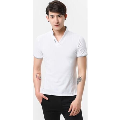 Men Polo Shirts Short Sleeve Solid Polo Shirt Mens Camisa Polos Fashion Stand Collar Masculina Casual Cotton Tops Plus Size M-7X