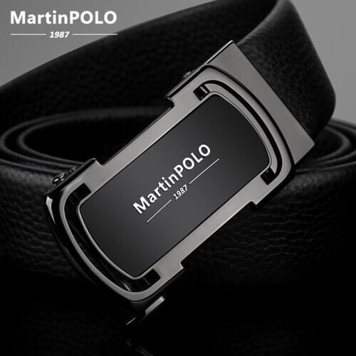 MartinPOLO Genuine Leather Belts for Men High Quality Alloy Automatic Buckle Men Leather Belt Luxury Brand Designer MP04203P