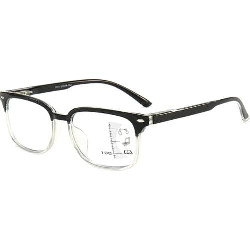 New Upgraded Retro Anti-Blu-rayReading Glasses For Men Women Glasses Intelligent Progressive Multi-focus Square Frame HD Eyewear