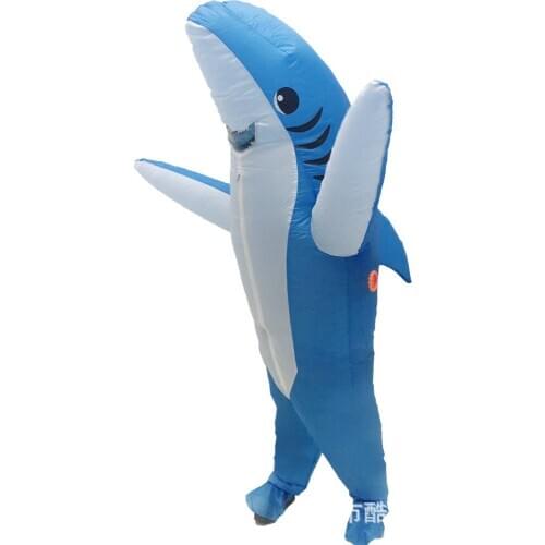 New Cartoon Costume Blue Shark Inflatable Adult COSPLAY Dance Performance Costumes Anime Cosplay Siamese Outfit Clothing