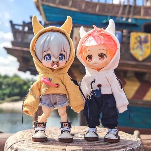 Ob11 baby clothes seal Imp hoodie Molly baby clothes circle is 1/12 BJD GSC plain body doll clothes