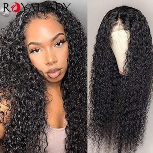 Royal Lady Kinky Curly Huamn Hair Lace Front Wig 13x4 Lace Part Curly Hair Wig Pre plucked Hairline Hair Wig for Black Women
