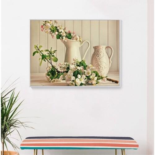 Poster Modern Vase Wall Art Plants Flowers Canvas Painting Decoration Wall Picture For Living Room Canvas Print Cuadros