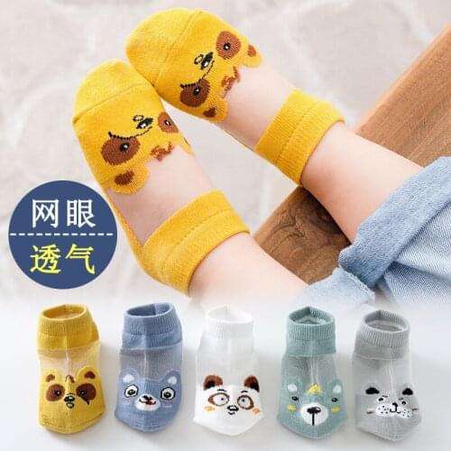 Hot Sale Boy And Girls Thin Socks Children Summer Dinosaur Mesh Baby Cartoon Loose Mouth Breathable Spring And Autumn Boat Socks