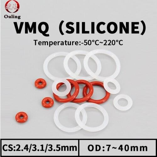 Silicone rubber O-ring sealing gasket ring gasket thickness CS2.4/3.1/3.5 air-tight waterproof soft elastic rubber