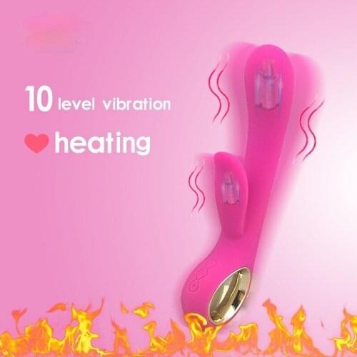 Av Rabbit Vibrator Sex Toys Double G Spot Clitoral Vaginal Irritation Constant Temperature Heating Women Adult Sex Shop