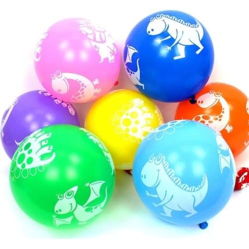 10pcs/lot 12inch Dino Birthday Balloons Dinosaur Jungle Wild Animal Party Decor Latex Balloons Kids Birthday Party Air Balloon