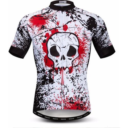 Weimostar Cycling Jersey Shirt 2018 pro team mtb Bike Jersey Men ciclismo Summer Anti-swant Bicycle Jersey Tops White Skull
