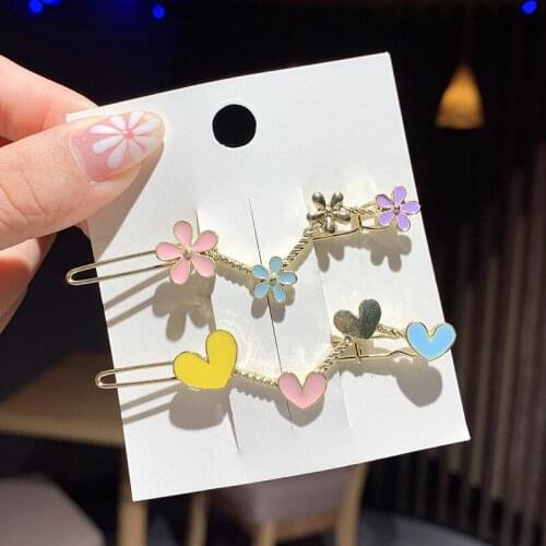 New Girl Heart Bowknot Five-pointed Star Edge Clip Fashion Simple Womens Hairpin Girl Word Clip Headdress Hair Accessories Gift