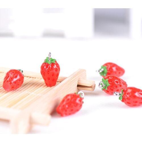 ZOCDOU 5 Pieces Mature Strawberry Fruit Fruitage Dessert India Little Figurine Small Doll Crafts Figure Ornament Miniatures