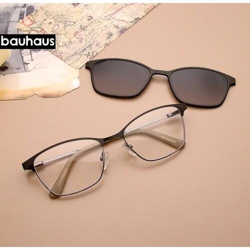 0567 Magnetic Clip on Sunglasses Man Woman Metal Optical Glasses Frame UV400 Fashion Retro Myopia Prescription Glasses