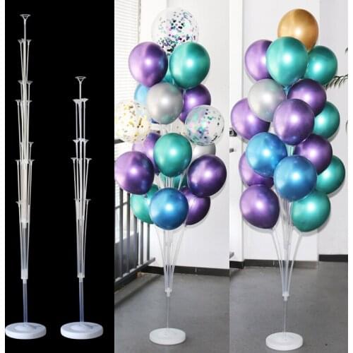 2021 New Birthday Balloons Column Stand Clear Plastic Balloon Holder kids Birthday Party Decorations Wedding Baby Shower gift
