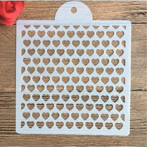 1pc 15 * 15cm mold DIY Pattern hollow template Stencils cake baking sugar powder sieve mold graffiti drawing tiles Stencils -12