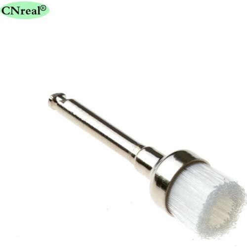 1 Pack (100 Pieces) Dental Prophy Polishing Brush Polishser Bowl Shape Latch Flat Type White Nylon