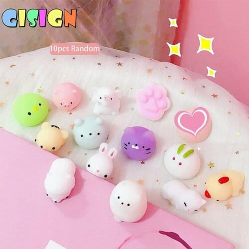 10Pcs/set Mochi Squishy Toys Mini Squishies Kawaii Animal Party Easter Gifts for Kids Stress Relief Toy