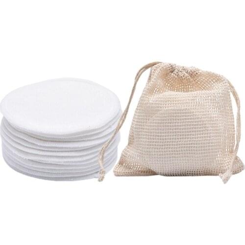 12pcs/Pack Reusable Bamboo Makeup Remover Pads Washable Rounds Facial Clean