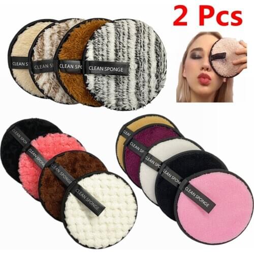 2pcs Cleansing Wash Flapping Microfiber Cloth Pads Remover Facial Cleansing Towel Reusable Cleansing Makeup Eraser Cleaning Puff