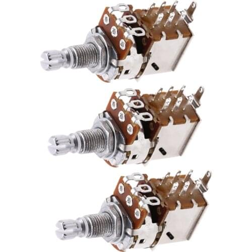 3pcs A500K Push Pull Electric Bass Guitar Volume Audio Switch Potentiometers